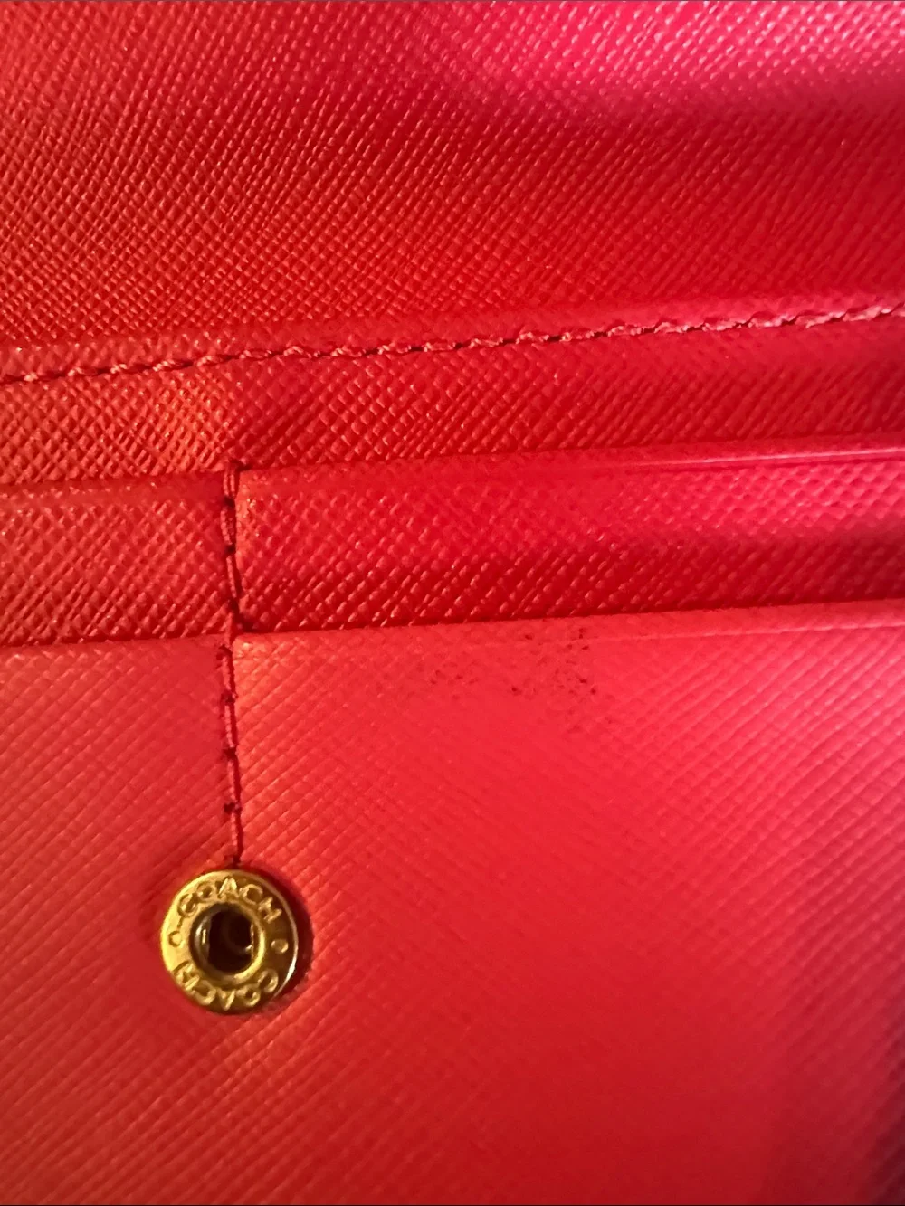 Coach Slim Pink/Fuchsia Leather Wallet/Clutch